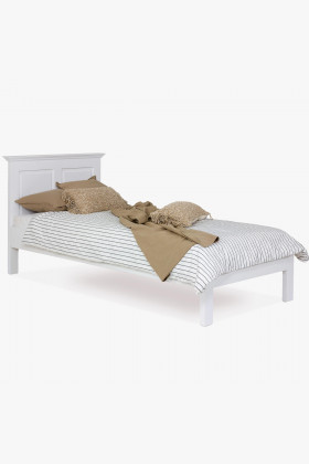 Einzelbett 90x200 cm Kiefernholz massiv Weiß Provence